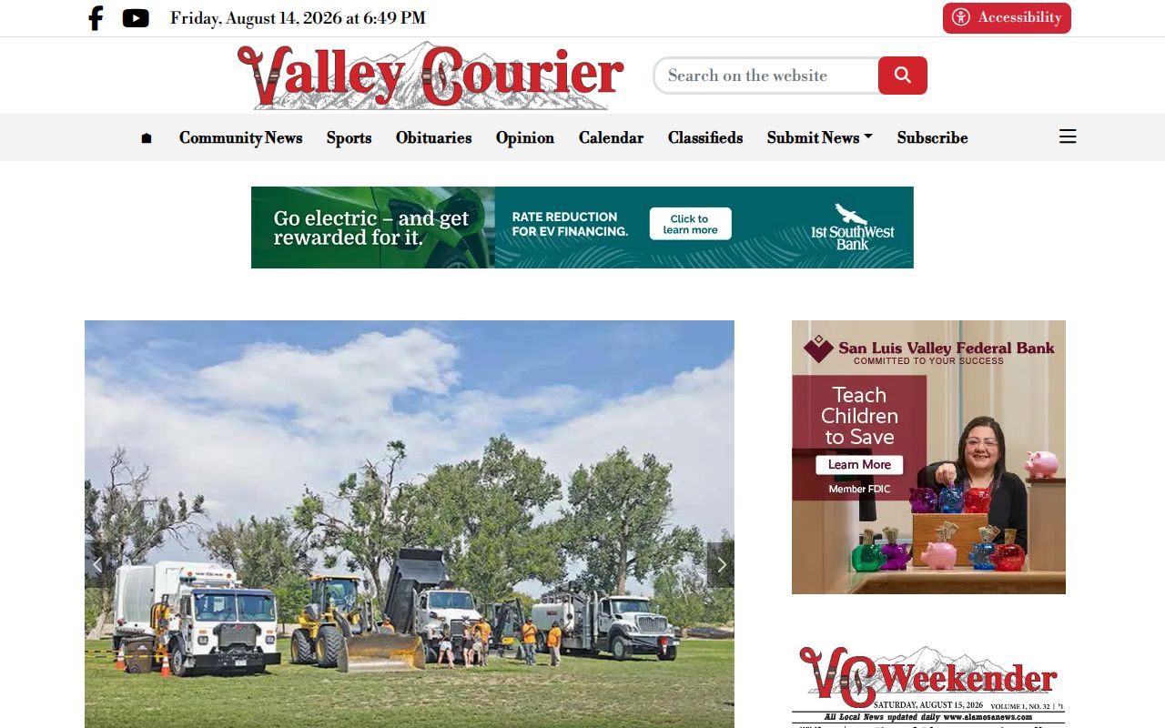 Regional Valley Courier interface for Mineral County arrest news